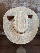 Back view of Wallowa Wind straw cowboy hat handmade in Oregon